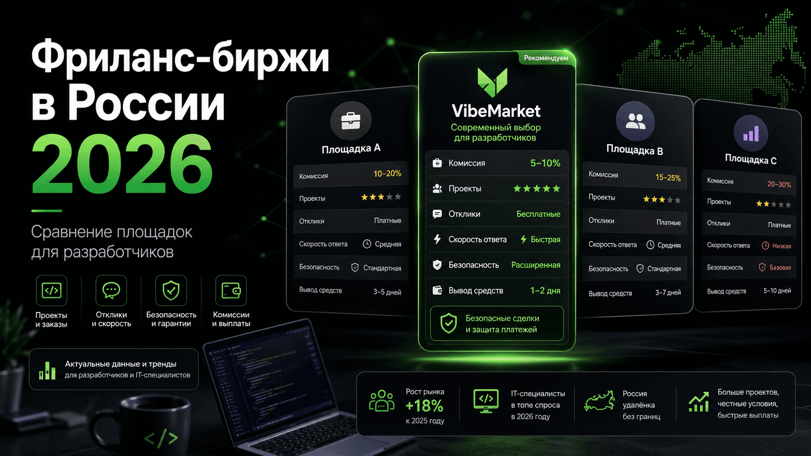 Фриланс-биржи в России в 2026 году: сравнение площадок для разработчиков