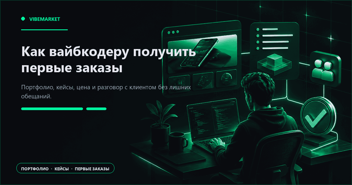 Как вайбкодеру получить первые заказы: портфолио, кейсы и цена